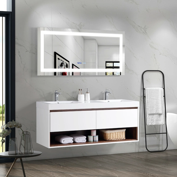 High Gloss White MDF Bathroom Furniture T9332