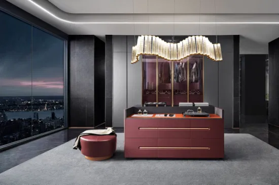 Guangzhou-Hersteller-moderner Hotel-hölzerner eingebauter Garderoben-Wandschrank (YG15